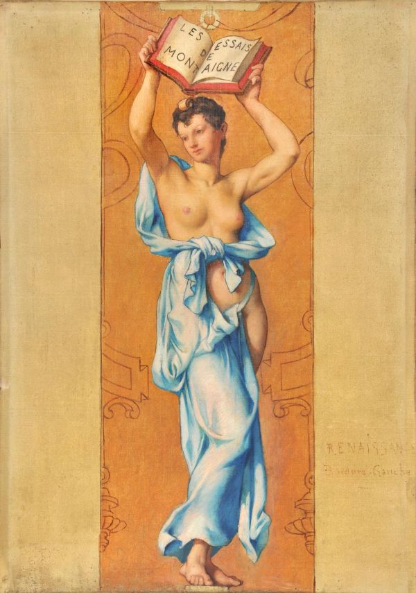 Tenture dite de la Chambre de Mazarin
Bordure du Génie des Lettres, Sciences, Arts pendant la Renaissance