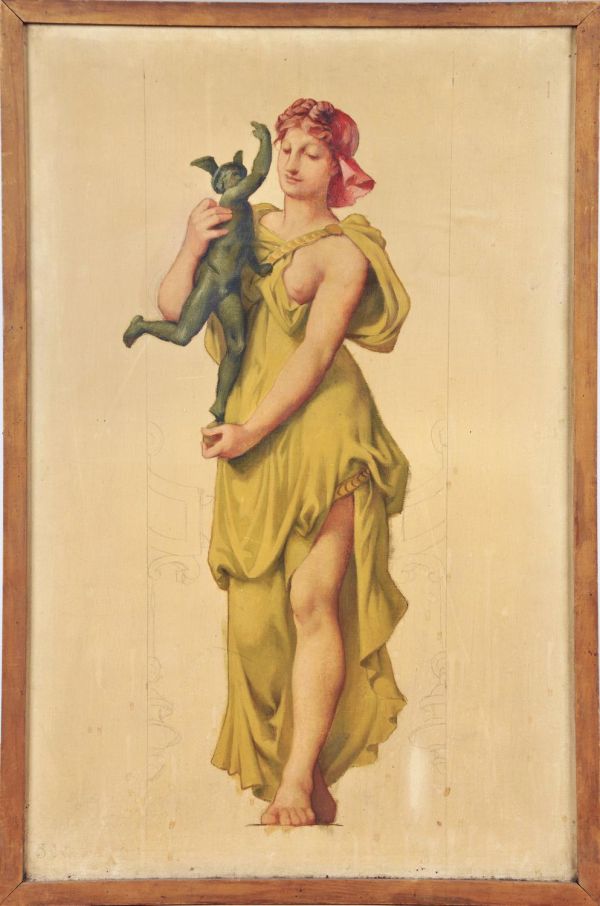 Tenture dite de la Chambre de Mazarin
Bordure du Génie des Lettres, Sciences, Arts pendant la Renaissance