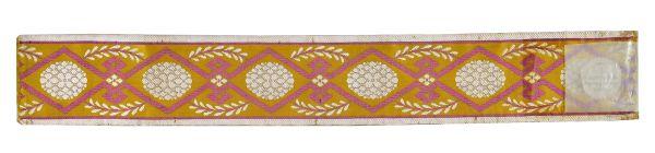 Bordure pour sièges en damas à fond jaune pour un salon de l'appartement de l'Impératrice à Versailles