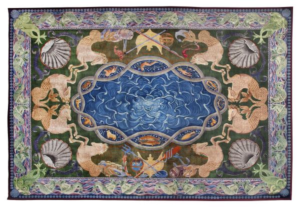 La Mer ou l'Eau. 
Tapis velours. 