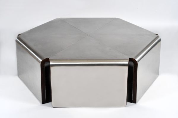 Table basse hexagonale