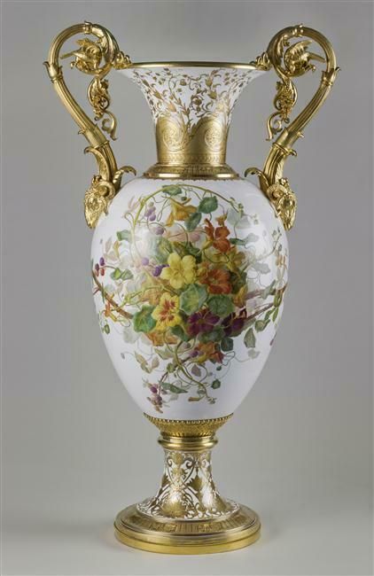 Vase anses oiseaux et fruits