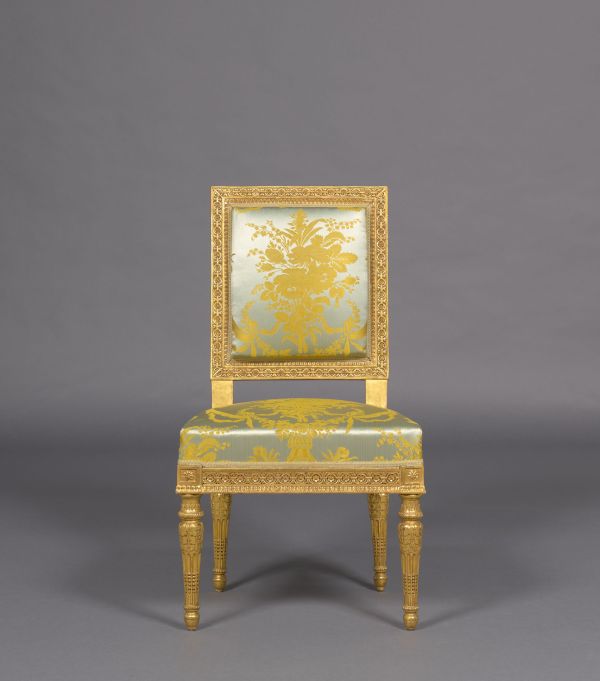 Chaise de la salle du trône de Napoléon au château de Fontainebleau (complément du meuble Vaudreuil)