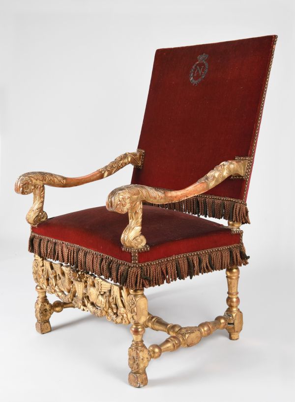 Fauteuil offert à S.A.I. Louis Napoléon en son passage à Bordeaux par Avinein doreur