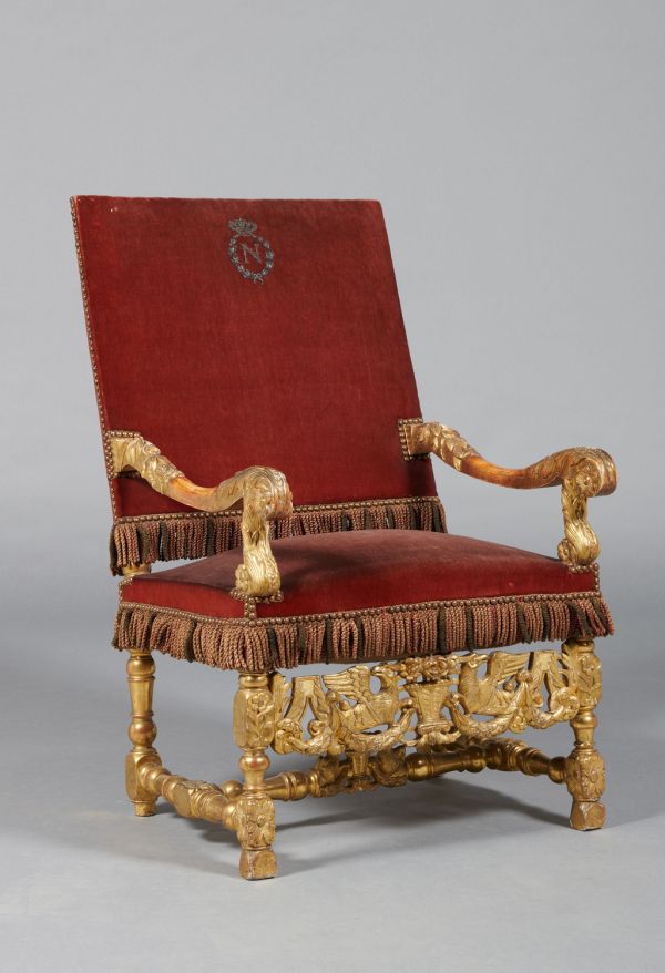 Fauteuil offert à S.A.I. Louis Napoléon en son passage à Bordeaux par Avinein doreur