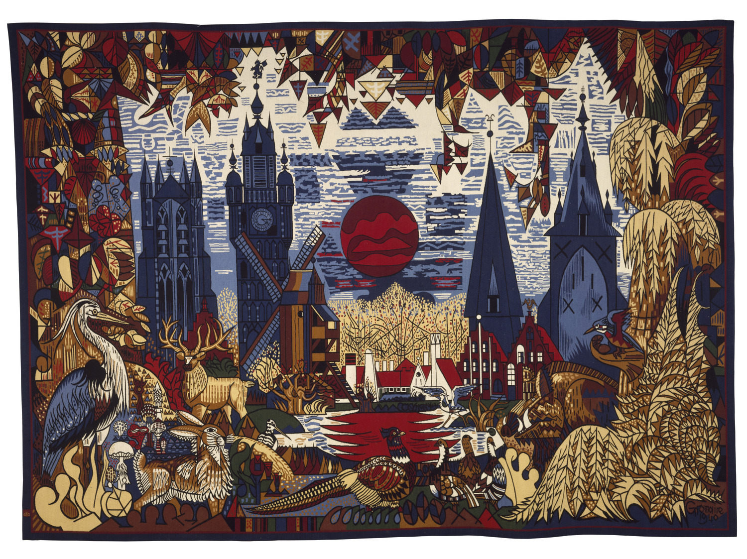 Tapisserie Murale Vintage En Coton - Format 59" X 43" - Style Rétro - Drapeau Décoratif GoGo