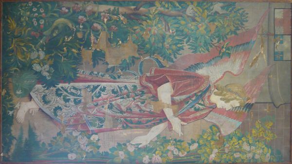 Étude d'élève
Copie d'un fragment de la tenture de saint Remi : "L'Ange de Dieu délivrant saint Génébaut".